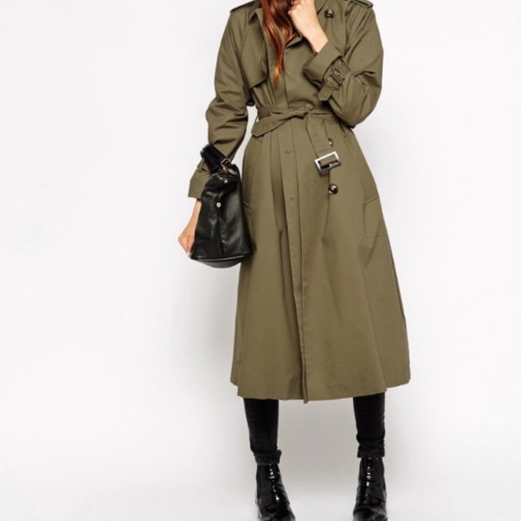 asos design longline trench coat